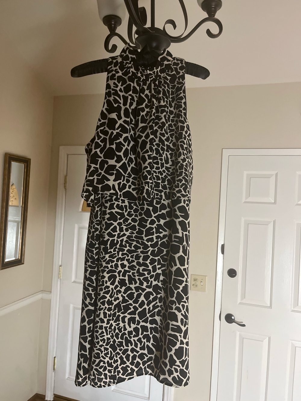 NWT
Veronica M Clarissa Layered Dress Black White Made in USA Size M $129